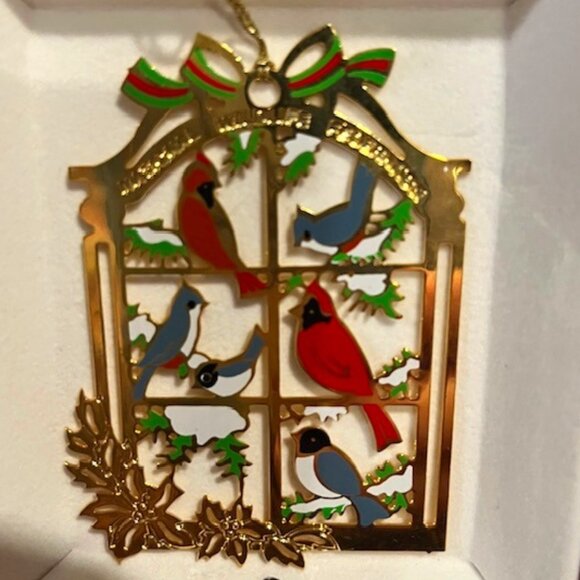 Camerlane Birds in Window National Wildlife Ornament 24Kt Gold Finish with Box - Picture 1 of 5